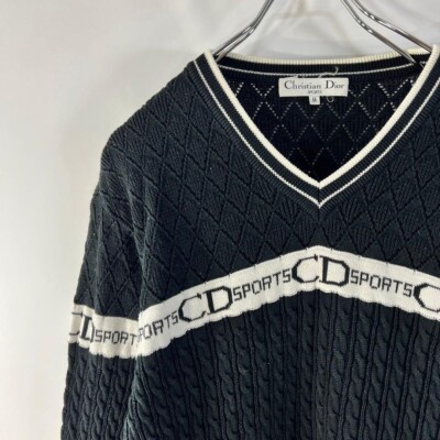Christian Dior Vintage Knit Sports Sweater CD Logo Black x Christian Dior Vintage Knit Sports Sweater CD Logo Black x