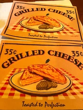 2 Grilled Cheese Sandwich Table Setting Cloth Place Mats Catherine Jones Print