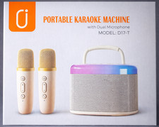 Portable Karaoke Machine With Dual Microphones Bluetooth Speaker RGB  0342