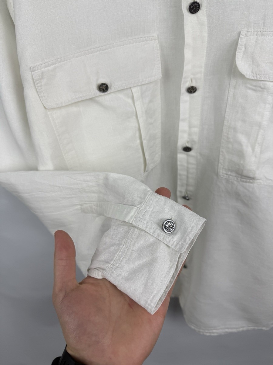 🇮🇹 Vintage 90s Gianni Versace Versus Linen Shirt Made Italy Size