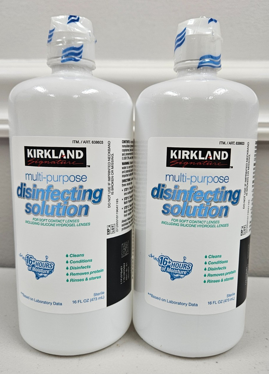 Kirkland Signature MultiPurpose Disinfecting Solution Soft Contact Lens Exp 5/27
