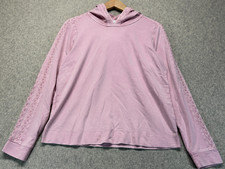 J. Jill Womens Pullover Hoodie Orchid Pink Regular Fit Embroidered Sleeve XS