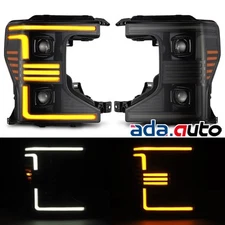 Fit 20-22 Ford Super Duty PRO-Series Halogen Projector Headlights Alpha-Black