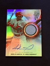 2019 Bowman Platinum Pieces Relic Autograph Auto #PPAR-AG Adolis Garcia /99