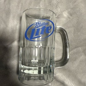 Miller Lite True Pilsner Beer Ribbed Glass 5 5/8" Mug Barware