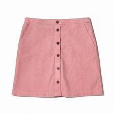 NWT J. Crew Skirt Size 10 Coral Pink Corduroy Pockets Button Accent A-Line Y2K