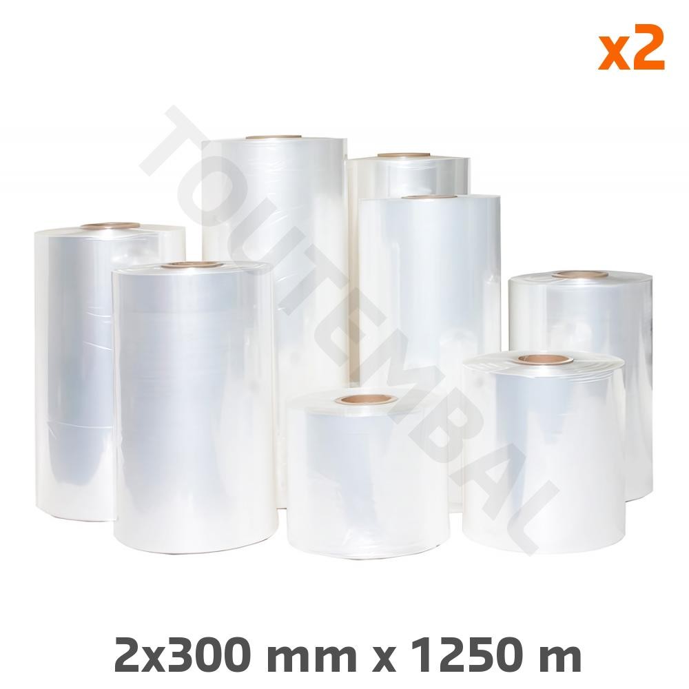 Film polyoléfine rétractable 15µ 2x300mm pour la mise sous film de livres et boîtes de jeux