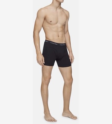 Calvin Klein Men's 3-Pack Black Cotton Boxer Brief Underwear 6  Size S
