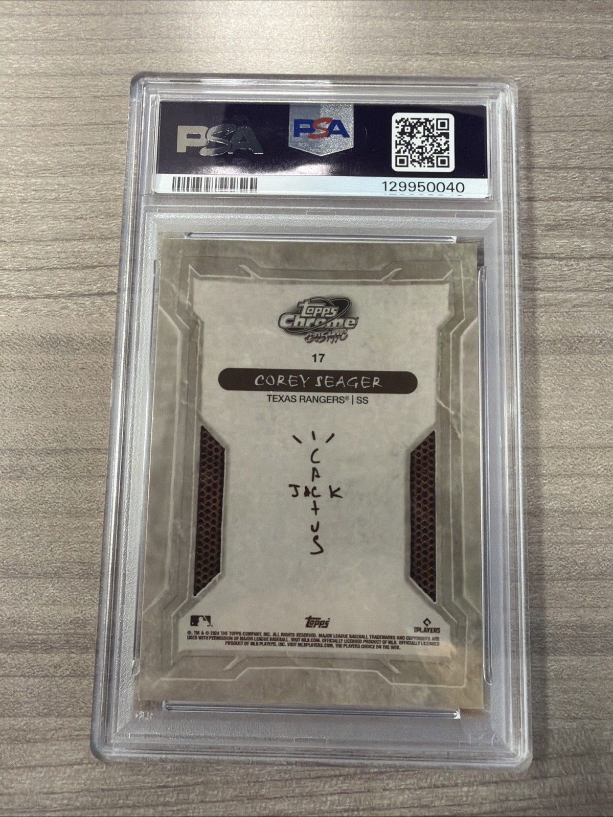 2024 Topps Cosmic Chrome x Cactus Jack - Corey Seager PSA 10 #17 Gem MT view 2