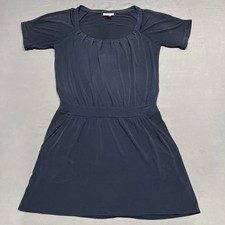 ANN TAYLOR LOFT Women's Navy Blue Casual Short Sleeve Knee Length Dress S -6309