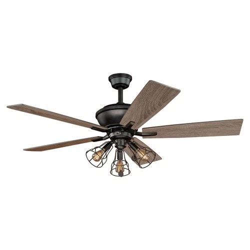 Clybourn 3-Light Ceiling Fan in Industrial Style 21 Inch Tall and 52 Inches - Picture 1 of 13