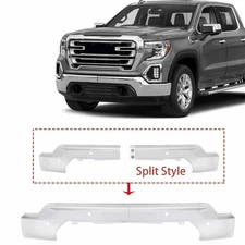 Chrome Steel Front Bumper Face Bar W/ Sensor Holes For 2019-2021 GMC Sierra 1500