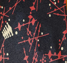 1950s 1960s VINTAGE ~ SPACE AGE ATOMIC ~ SKINNY MENS TIE ~ RED & BLACK ~ 54