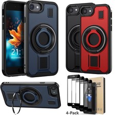 For Apple iPhone 7 Kickstand Ring Holder Case Protective Cover/ Screen Protector