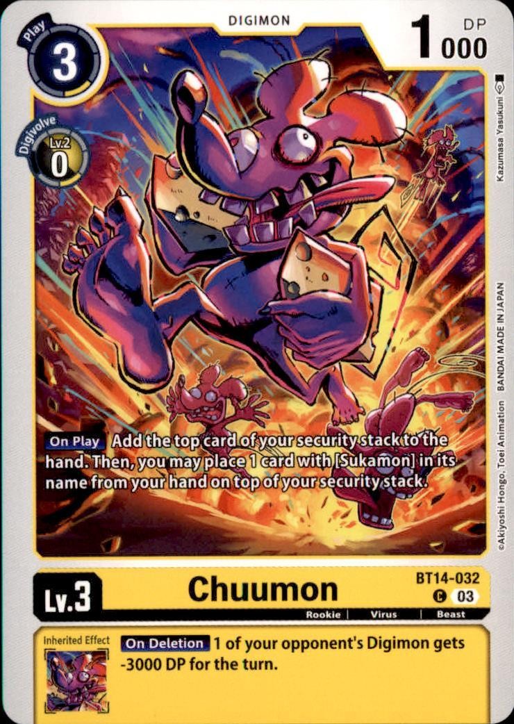 Chuumon BT14-032 C Common Blast Ace Digimon Near Mint