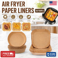 Air Fryer Baking Paper 50/100Pcs Non-Stick Round Liners Airfryer Accessories