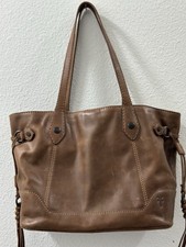 Frye Leather Melissa Satchel Shoulder Bag Distressed Leather Brown GUC