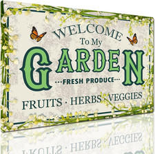 Tin Sign Welcome to My Garden Signs Decorative Outdoor Flower Home Signs Wall De
