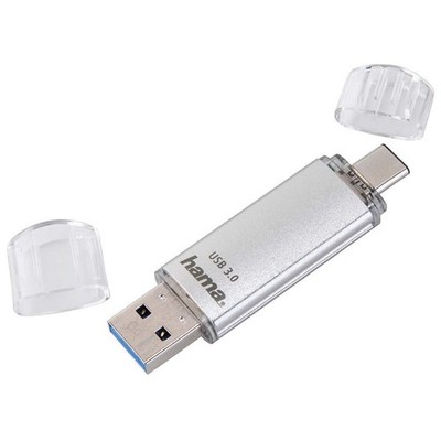 Hama 16Gb USB Flash Drive with USB 3.0 & USB 3.1 Type-C Silver, 00124161 16 gb