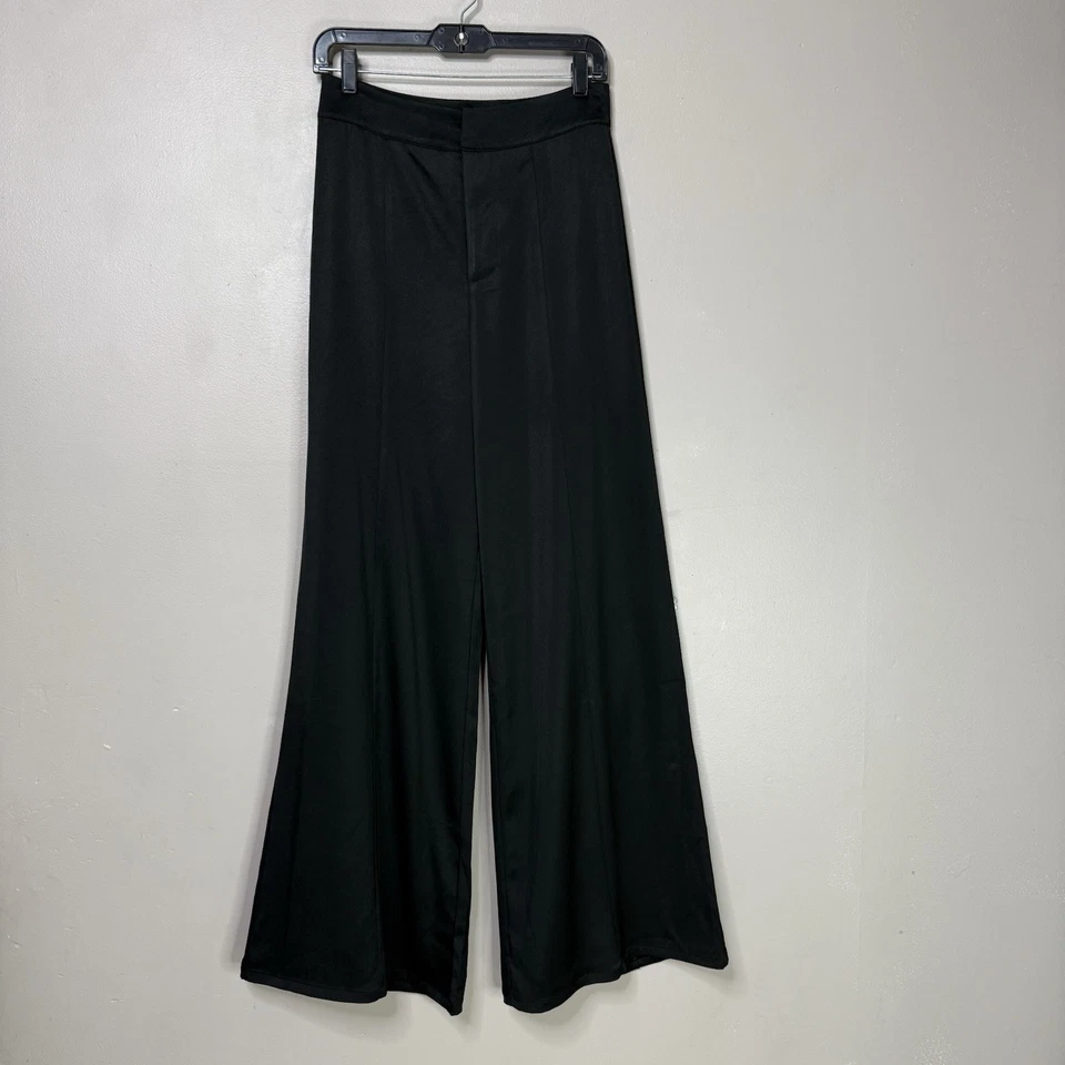TART Collections Womens Dress Pants Size S Wide Leg High Rise Black Crepe - Image 2 of 4