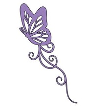 New BUTTERFLY Lavender Purple Decal Sticker Permanent Vinyl Handmade 4  