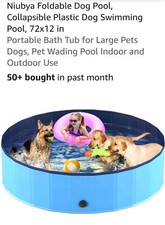 Niubya Foldable Dog Pool, Collapsible Plastic Dog Swimming Pool, 72X12In