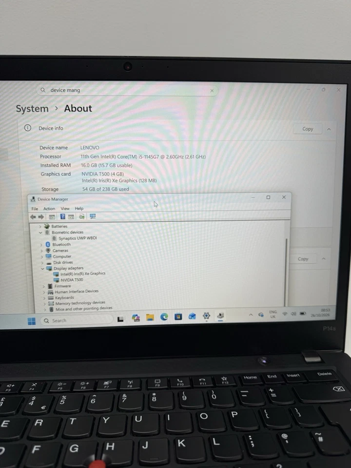 Lenovo ThinkPad P14s G2 · i5-1145G7 · 16GB · 256GB, photo 4 of 5