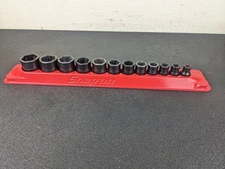 #bm391 Snap On Tools 12 Piece SAE Short 3/8 Impact Sockets 212IMFYA