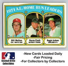 1972 Topps #90 1971 Homer Run Leaders Bill Melton Norm Cash Reggie Jackson