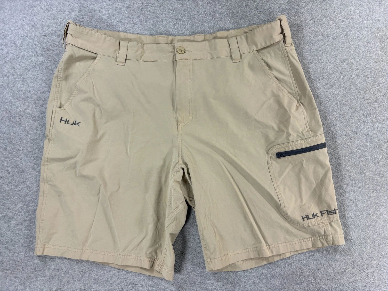 HUK Next Level Cargo Fishing Shorts (Men's 3XL) Tan -10"
