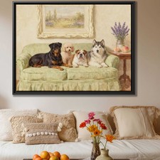 Rottweiler Canvas Print Vintage Dog Artwork Living Room Decor Pet Art Wall Art