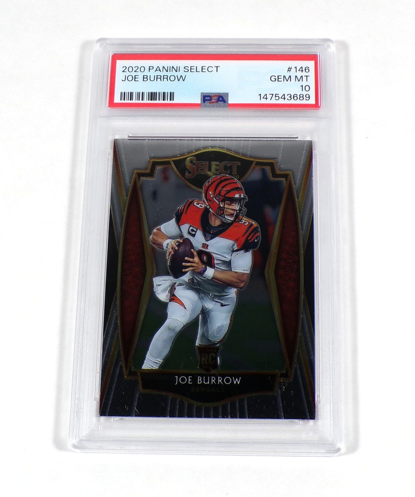 2020 Panini Select Joe Burrow Rookie Premier Level #146 Bengals PSA 10