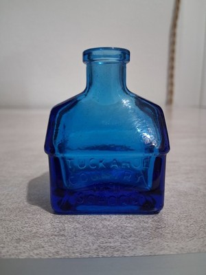 Vintage Wheaton Glass NJ Tuckahoe Country School 1891 Blue 2.5'' Glass Bottle