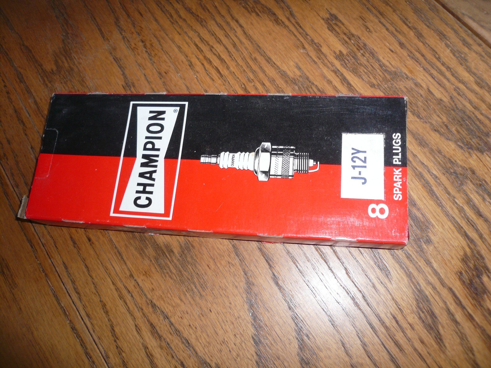 Vintage Box of 8 Champion J-12Y Spark Plugs NEW NOS - 3/15