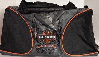Harley-Davidson Genuine Legend Duffel Bag Gray/Black w/ Orange Trim