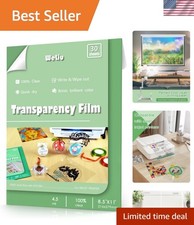 Transparency Film Sheets for Inkjet Printers 30 Sheets, 100 Clear Paper Acet...