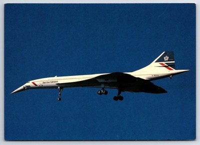 British Airways Concorde G-BOAA Supersonic Jet Photochrome Postcard