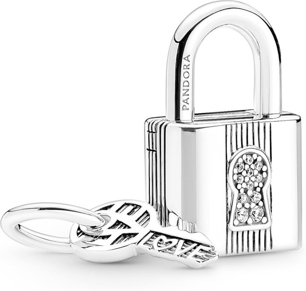 Pandora VorhäNgeschloss Und SchlüSsel Charm-AnhäNger 790088C01 AnhäNger-image