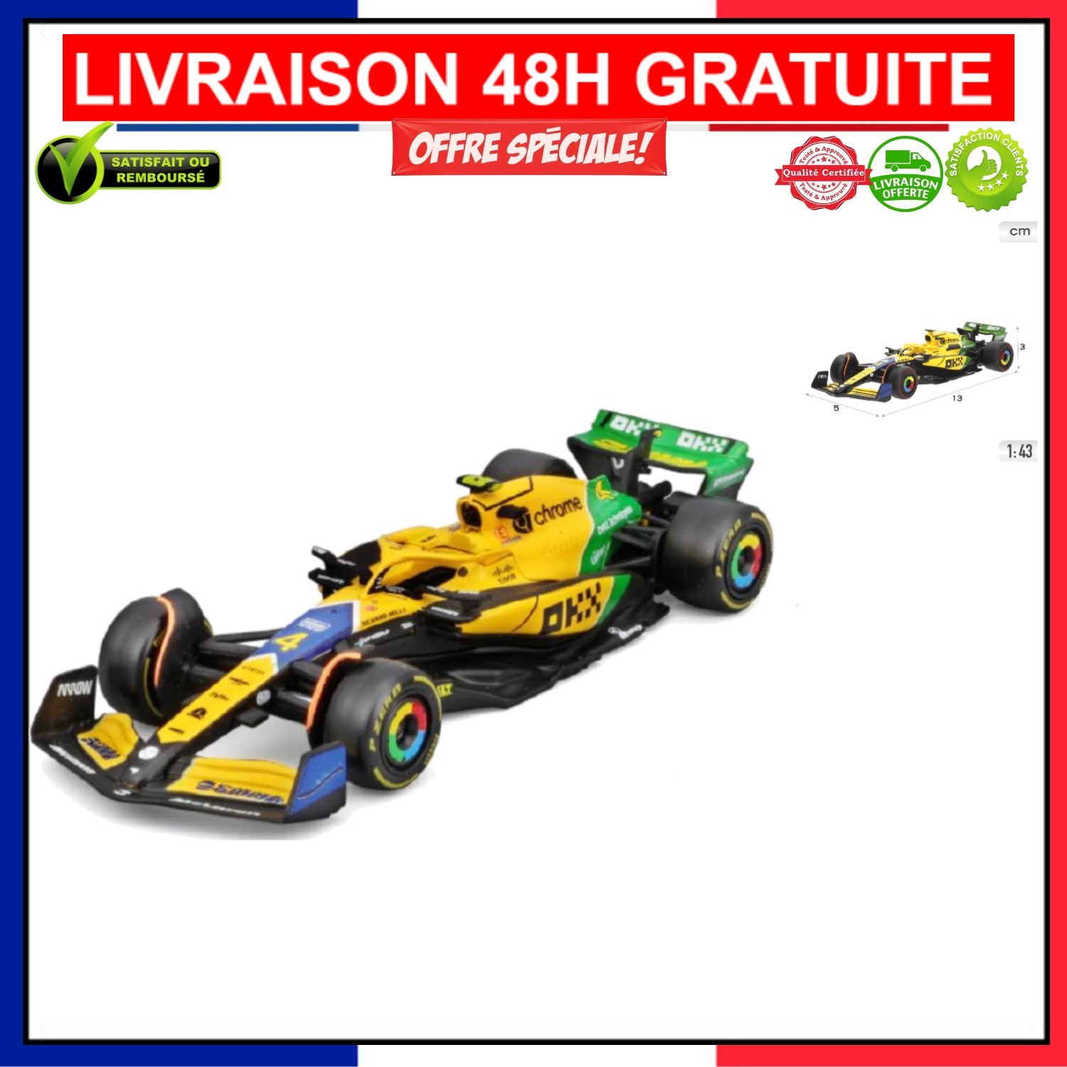 Sculpture F1 McLaren Monaco Lando Norris cadeau idéal pour enfant