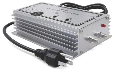High Gain 50dB TV Coax Amplifier  CATV QAM OTA UHF VHF Signal Booster 870MHz