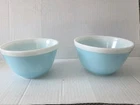 Pyrex Blue Americana  Bowl # 401  light blue with white band  Hard To Find Set 2