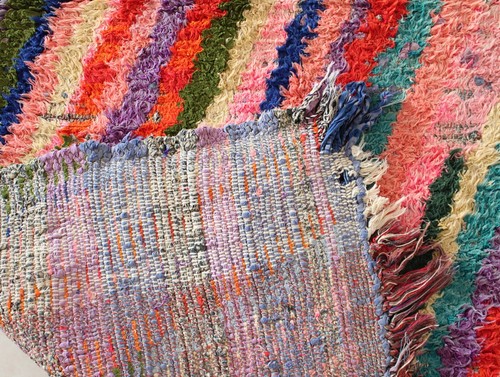 3x6 Vintage Moroccan Berber Handmade Wool Area Rug - Berber Shag Wool Carpet - Picture 6 of 10