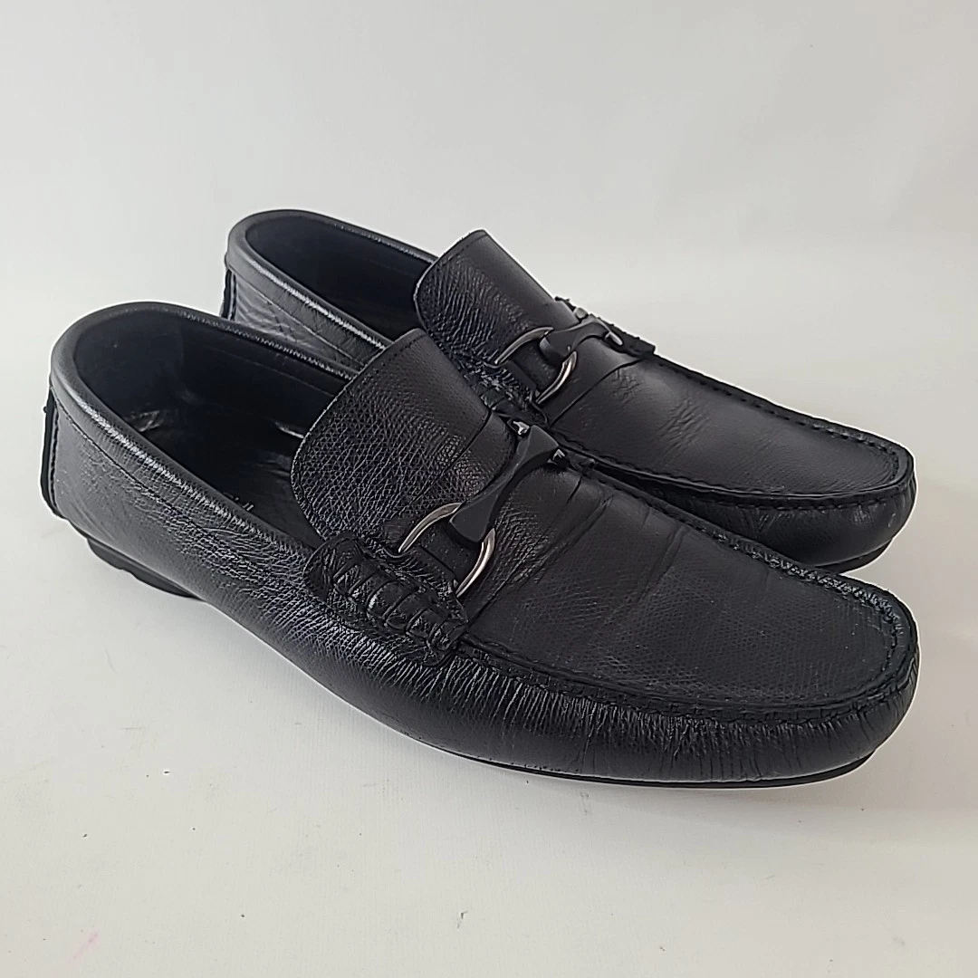 9 / Bugatchi men’s Black Leather Loafers 9 / Bugatchi men main image 4