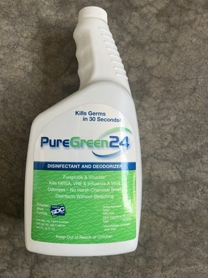 Pure Green 24 Disinfectant, 32oz - Kills Staph, MRSA, Swine Flu, Child Safe
