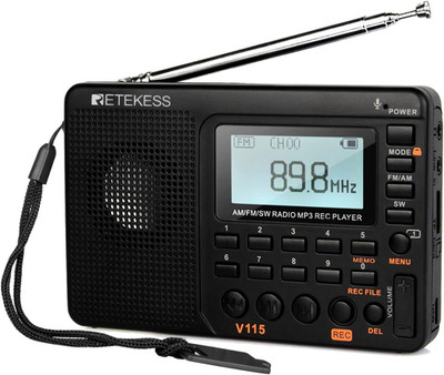 V115 Shortwave Radio, Digital Radio AM FM, Shortwave Receiver with 1000Mah Recha
