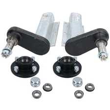 350kg Galvanised Trailer Suspension Unit & Hubs (Pair) 4" PCD Taper Bearings