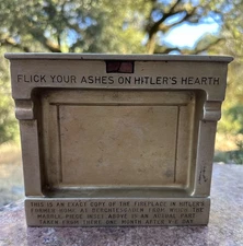 US WW2 1946 GI Souvenir Ashtray "Flick Your Ashes on Hitler's Hearth"