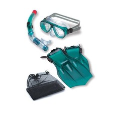 Swim Central Water Sports Green Mask Snorkel Fins Pool Water Snorkel Set