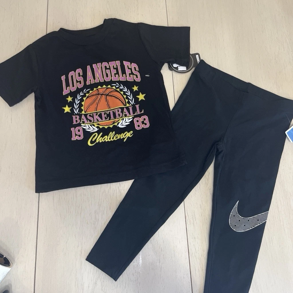 Nike Unisex Toddler 2-Piece Outfit Set 4T Black Graphic Tee & Leggings
Opens in a new window or tab