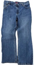 Wrangler Classic Bootcut Jeans 14 Husky Blue Denim Cotton Spandex